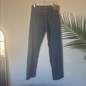 Levi's Men's Relaxed Straight Jeans - Blue Denim with Tan Patch 505 34x34